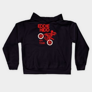 Eddie Kidd On Tour Retro Motorcycle Stuntman Kids Hoodie